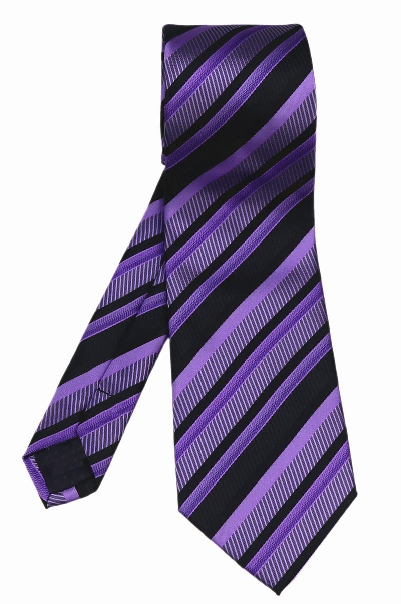 Elfeves Men's Purple Black Neckties Silk For Men Suit Fitness Dating Fashion Prom Ties - Image 4
